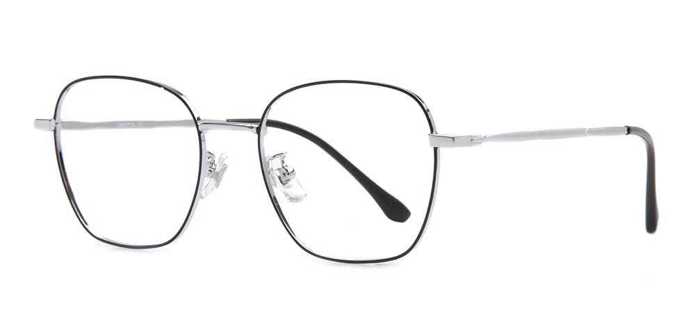 CARETTA Eyeglasses Teenage Man,Woman,Unisex Rectangular Full-Rimmed Metal Unfiltered CRTTA 7576-C4